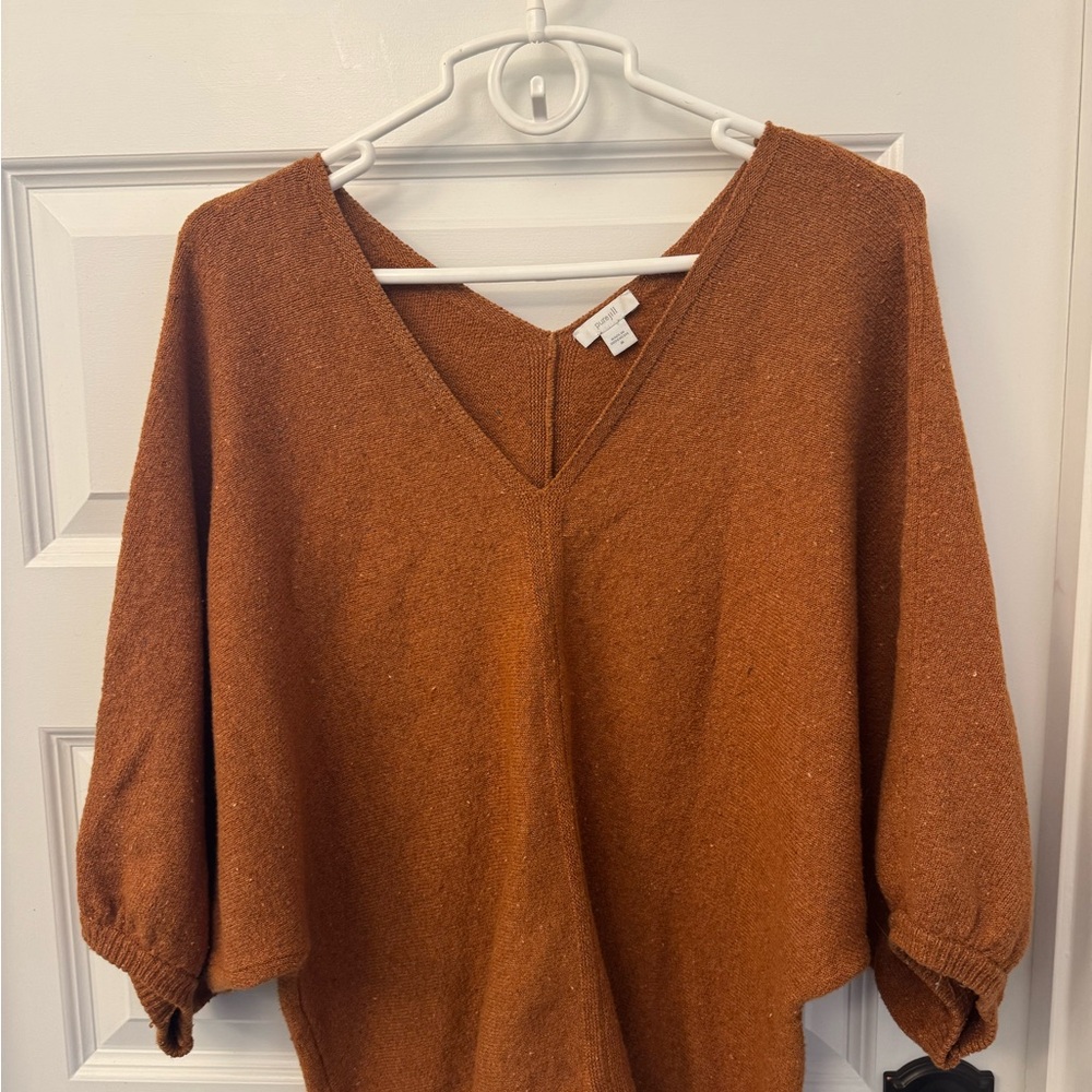 J. Jill Women's V-Neck Sweater in Rust